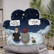 I Miss You - Memorial Gift For Pet Lovers, Dog Mom, Dog Dad, Cat Mom, Cat Dad - Personalized Paw Shaped Pillow