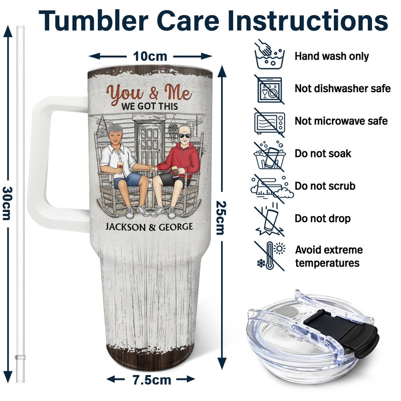 The Day I Met You Husband And Wife - Gift For Couples - Personalized 40oz Tumbler With Straw