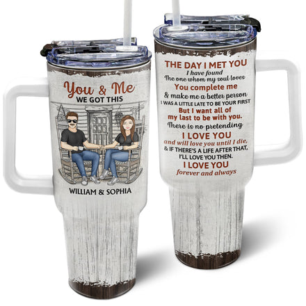 The Day I Met You Husband And Wife - Gift For Couples - Personalized 40oz Tumbler With Straw