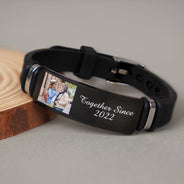 Custom Photo Together Since - Birthday, Anniversary Gift For Spouse, Husband, Wife, Couple - Personalized Wristband Bracelet