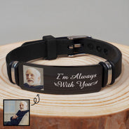 Custom Photo I'm Always With You - Memorial Gift For Family, Friend - Personalized Wristband Bracelet