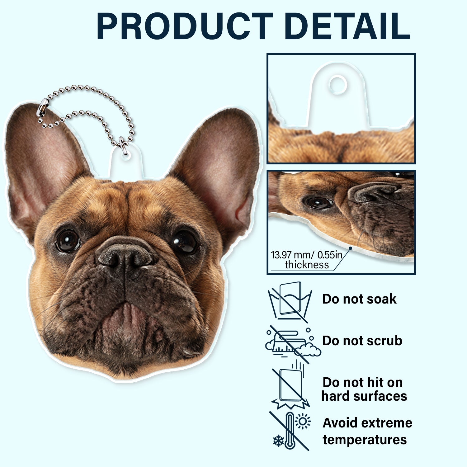 Custom Photo Funny Face Pet Kid Family - Gift For Parents, Grandparents, Pet Lovers - Personalized Acrylic Car Hanger