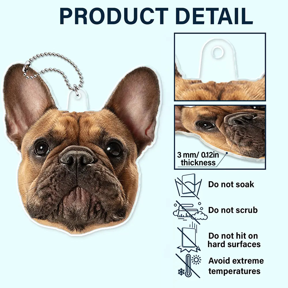Custom Photo Funny Face Pet Kid Family - Gift For Parents, Grandparents, Pet Lovers - Personalized Acrylic Car Hanger