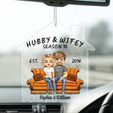 Hubby And Wifey Seasons - Birthday, Anniversary Gift For Spouse, Lover, Husband, Wife, Boyfriend, Girlfriend, Couple - Personalized Acrylic Car Hanger