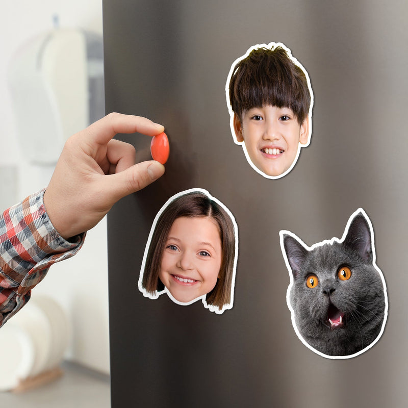 Custom Photo Funny Face Kids Pet - Gift For Parents, Grandparents, Pet Lovers - Personalized Magnet