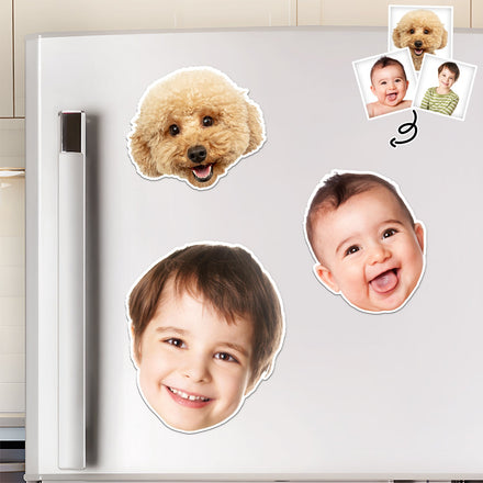 Custom Photo Funny Face Kids Pet - Gift For Parents, Grandparents, Pet Lovers - Personalized Magnet