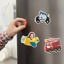 Custom Photo Funny Kid Vehicle - Gift For Children, Grandkids, Parents, Grandparents - Personalized Magnet