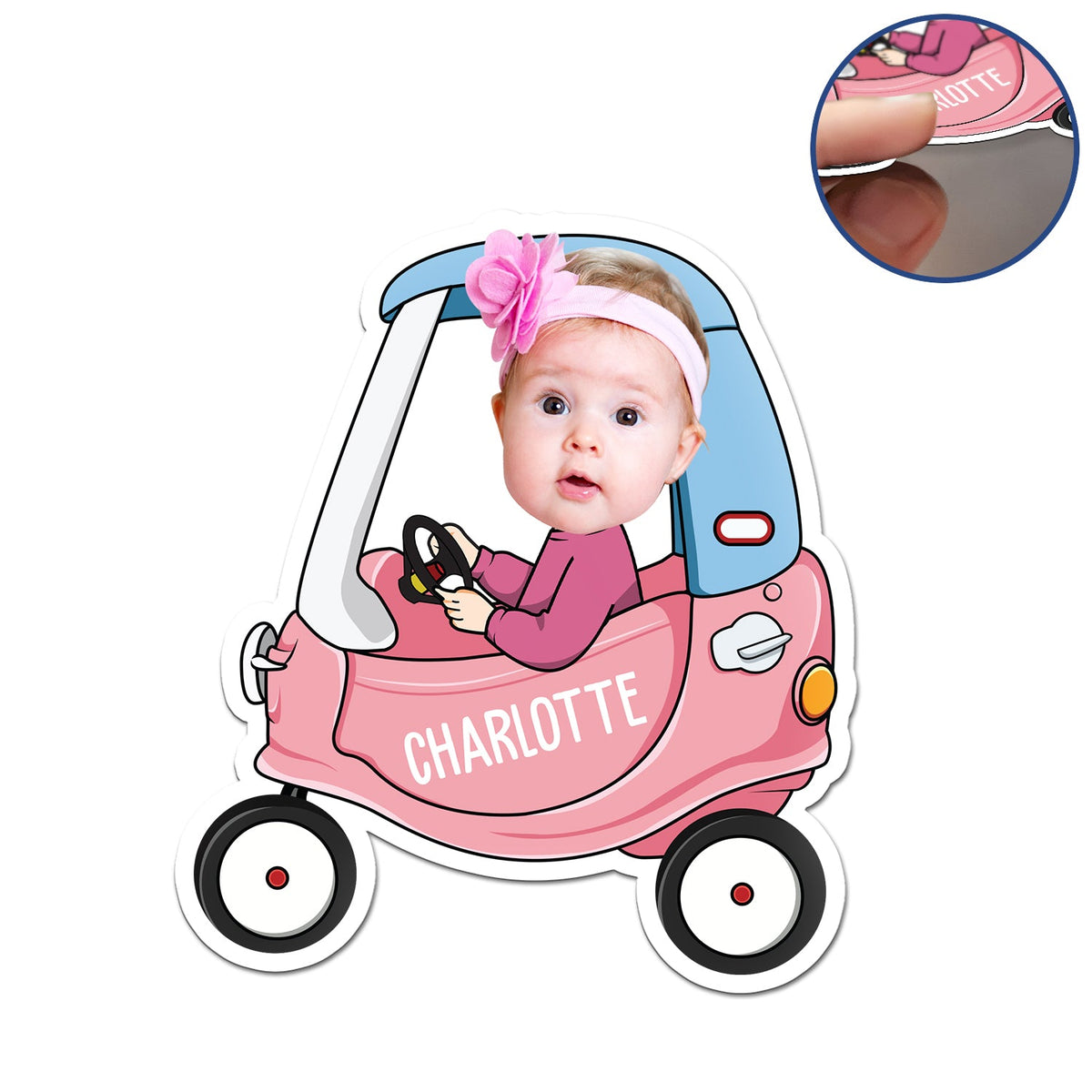 Custom Photo Funny Kid Driver - Gift For Children, Grandkids, Parents, Grandparents - Personalized Magnet