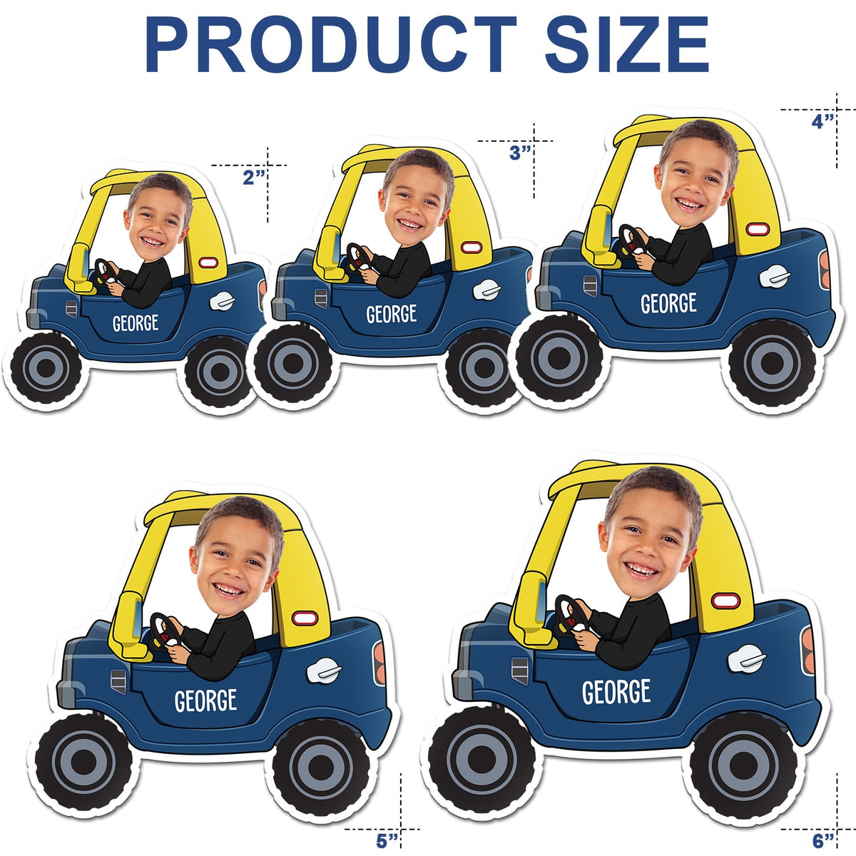 Custom Photo Funny Kid Driver - Gift For Children, Grandkids, Parents, Grandparents - Personalized Magnet