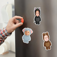 Custom Photo Funny Kid Animal Cosplay - Gift For Children, Grandkids - Personalized Magnet