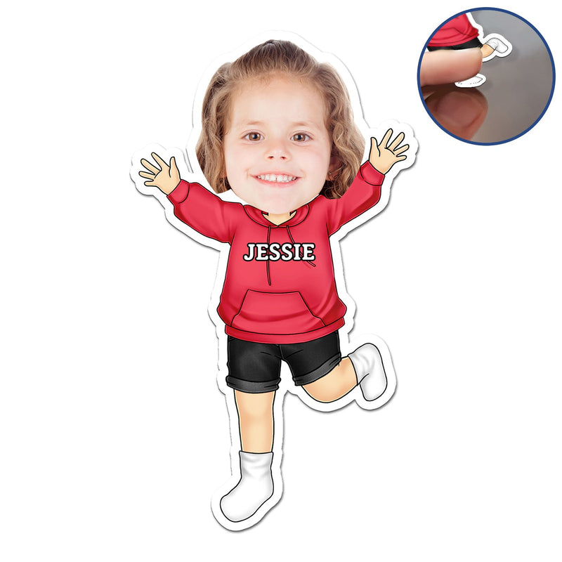 Custom Photo Funny Face Happy Kid - Gift For Grandkids, Siblings - Personalized Magnet