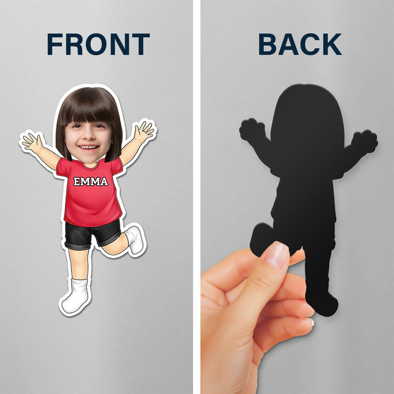 Custom Photo Funny Face Happy Kid - Gift For Grandkids, Siblings - Personalized Magnet