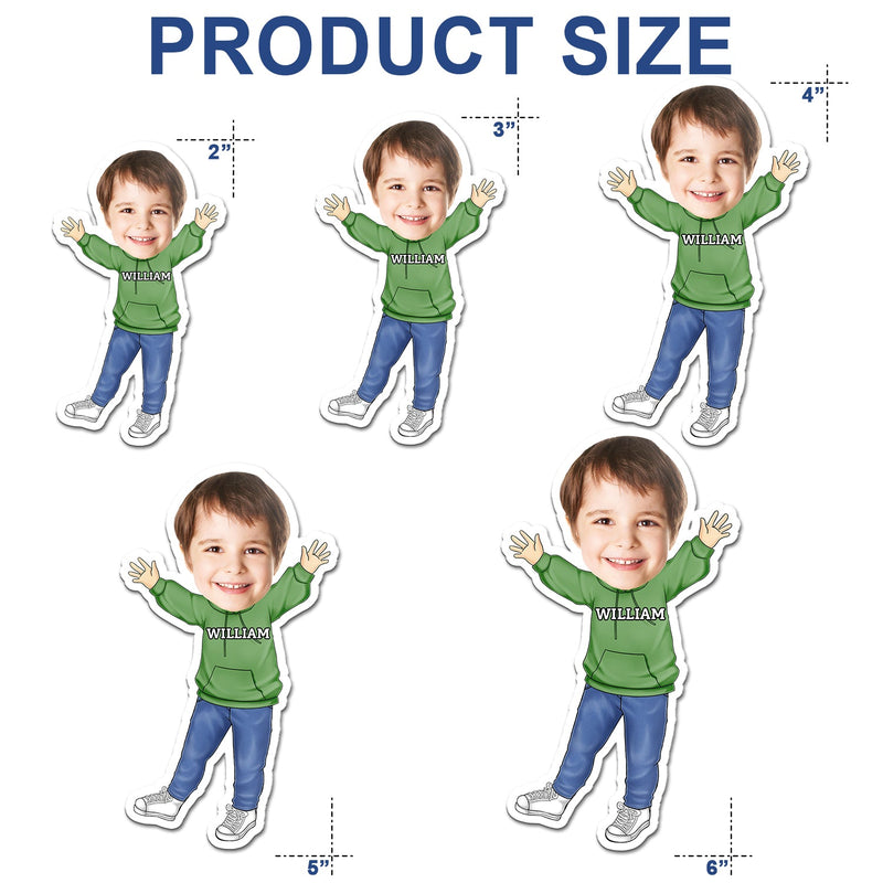 Custom Photo Funny Face Happy Kid - Gift For Grandkids, Siblings - Personalized Magnet
