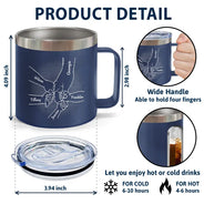 Hand In Hand, I Will Always Protect You - Personalized 14oz Stainless Steel Tumbler With Handle