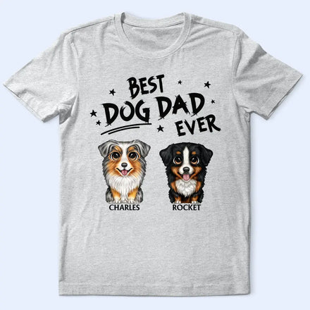 Best Dog Dad Ever Cute Cat Dog - Personalized T Shirt
