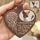 Custom Photo Memorial No Longer By My Side - Personalized Custom Shaped Leather Keychain