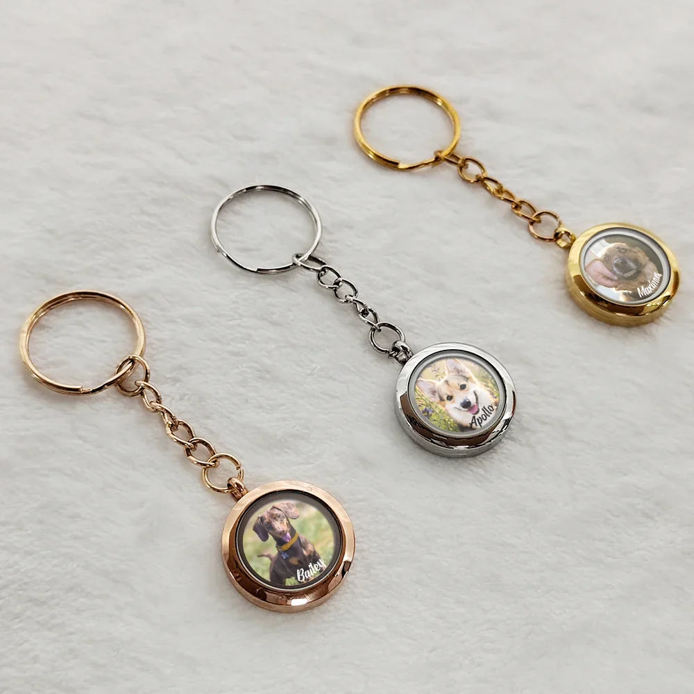 Custom Photo In Loving Memory Of My Beloved Dog, Cat, Family - Personalized Keepsake Keychain
