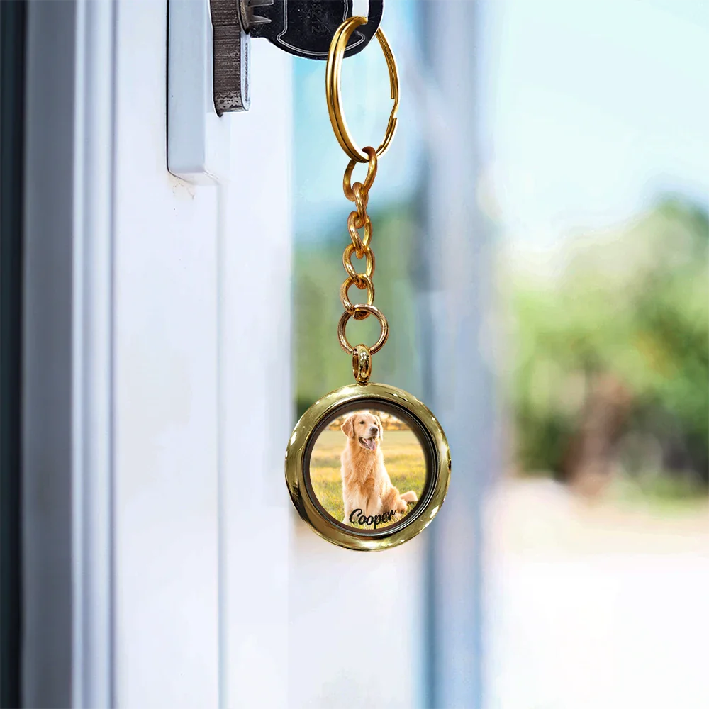 Custom Photo In Loving Memory Of My Beloved Dog, Cat, Family - Personalized Keepsake Keychain