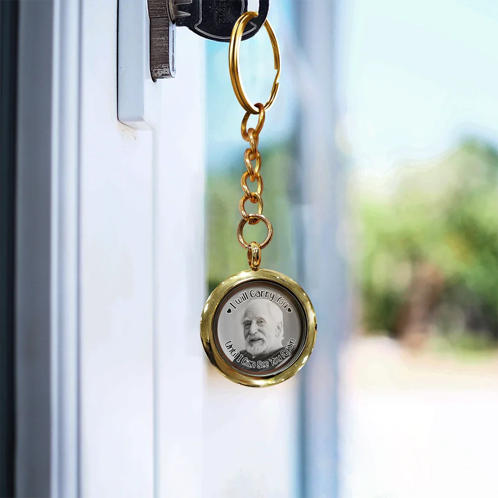 Custom Photo I Will Carry You Family Memorial - Personalized Keepsake Keychain