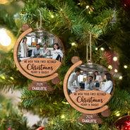 Retirement - Custom Photo We Wish Your First Retired Christmas Merry & Bright - Personalized Custom Shaped Wooden Ornament