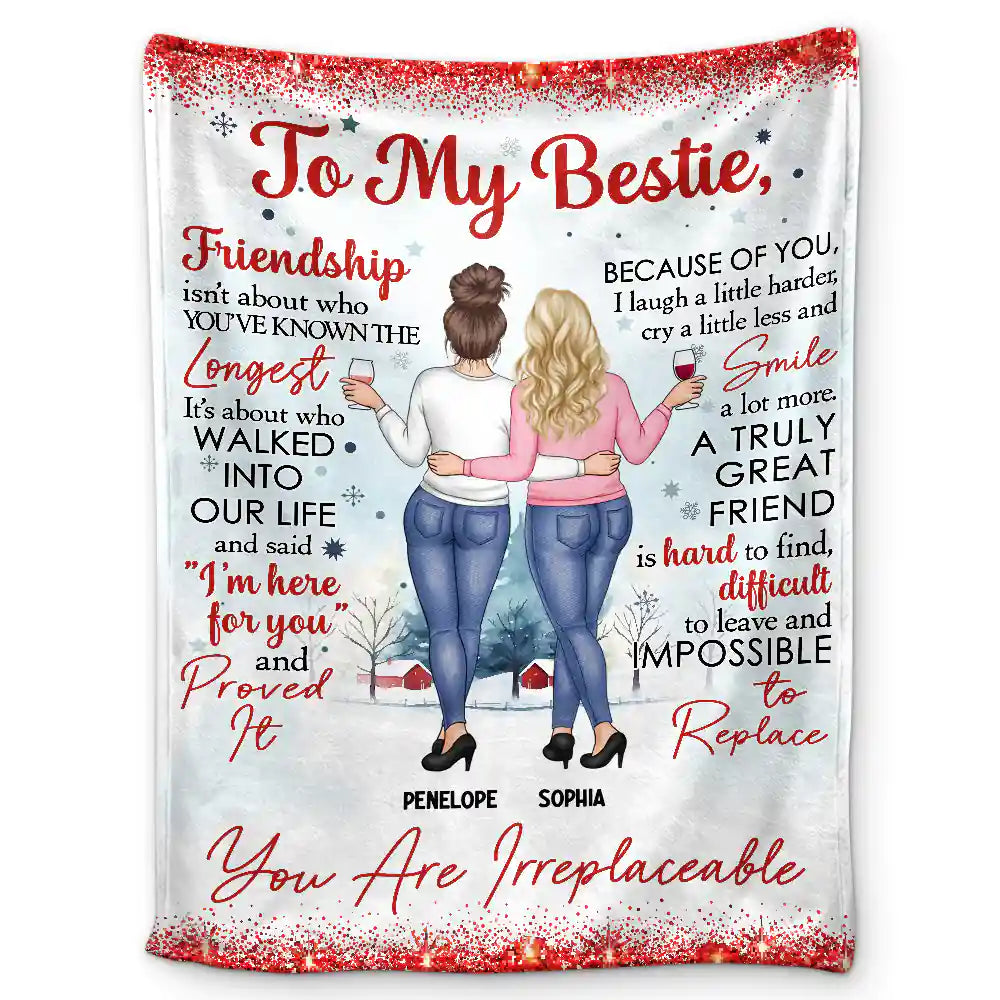 A Truly Great Friend Is Hard To Find You Are Irreplaceable - Personalized Fleece Blanket, Sherpa Blanket