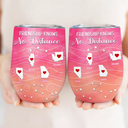 Long Distance Family Bestie Never Too Far To Drink - Personalized Wine Tumbler