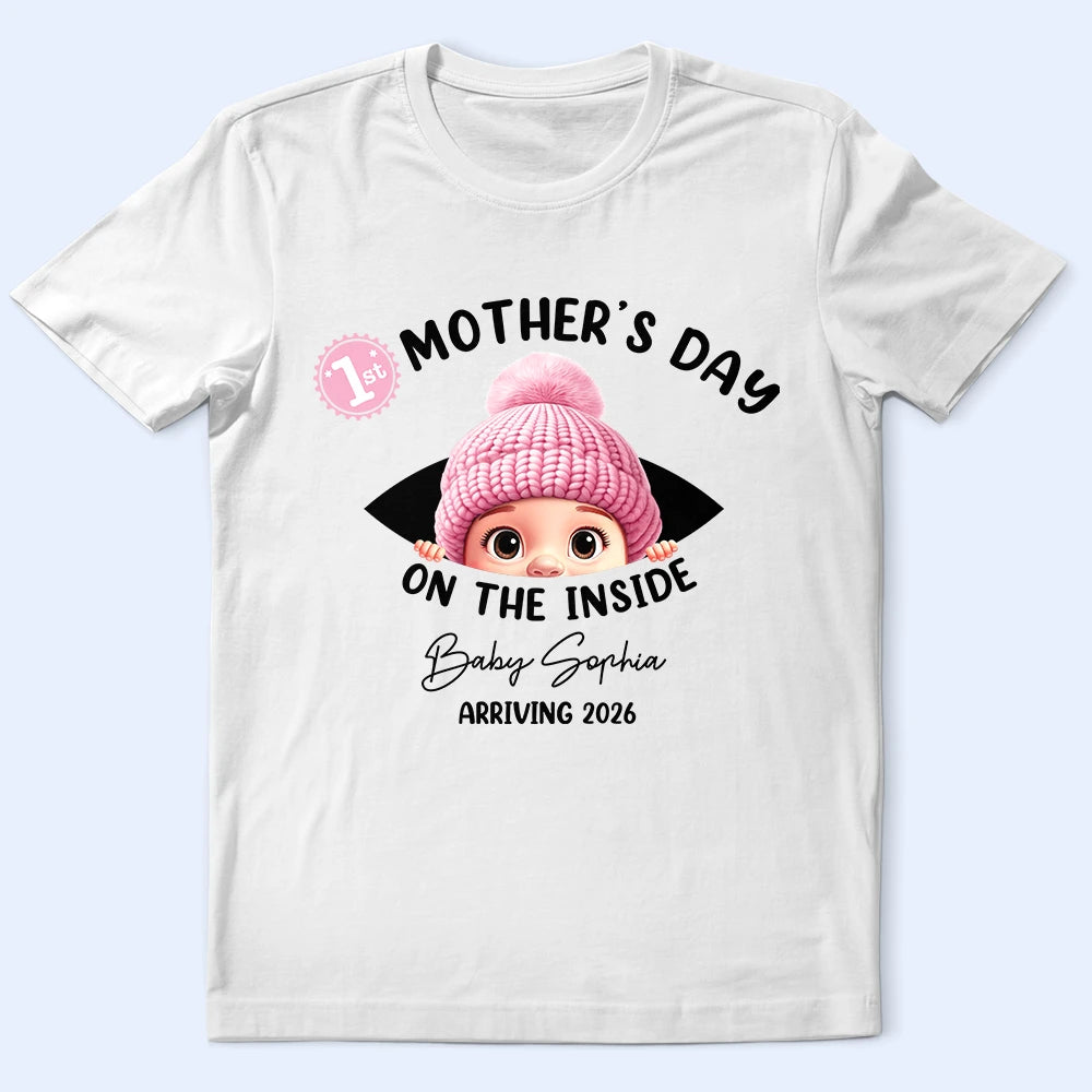 Baby First Year On The Inside With Mom - Personalized T Shirt