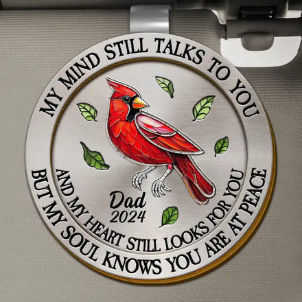 Memorial My Mind Still Talks To You - Personalized Custom Shaped Car Visor Clip