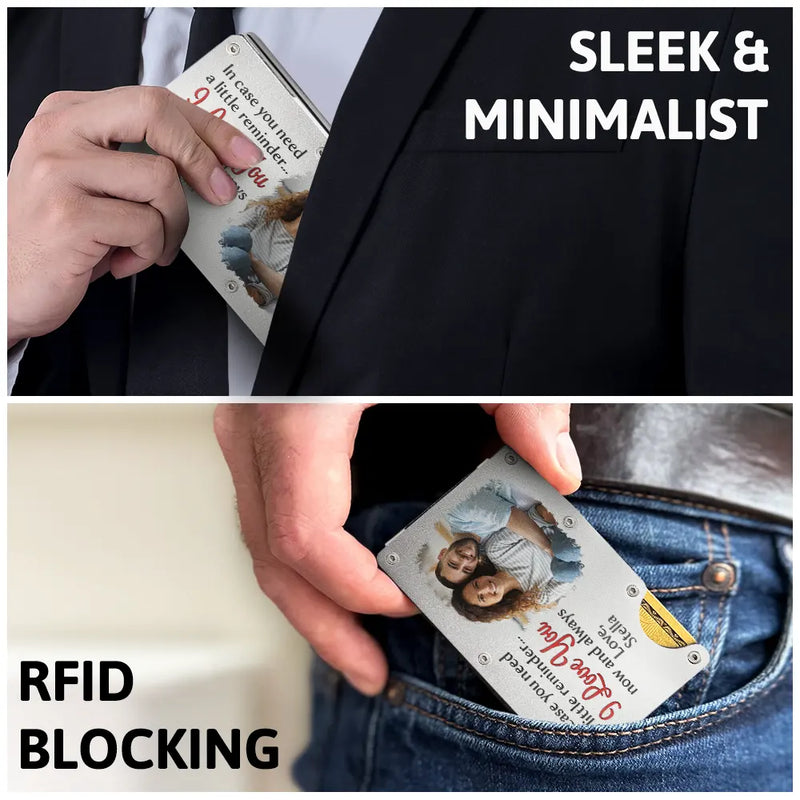 Gift For Couples, Gift For Husband, Gift For Boyfriend - Custom Photo In Case You Need A Little Reminder - Personalized Card Wallet With Money Clip
