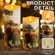 Gift For Wife, Old Couples - Painting Old Couple You And Me We Got This - Personalized Flameless LED Candle
