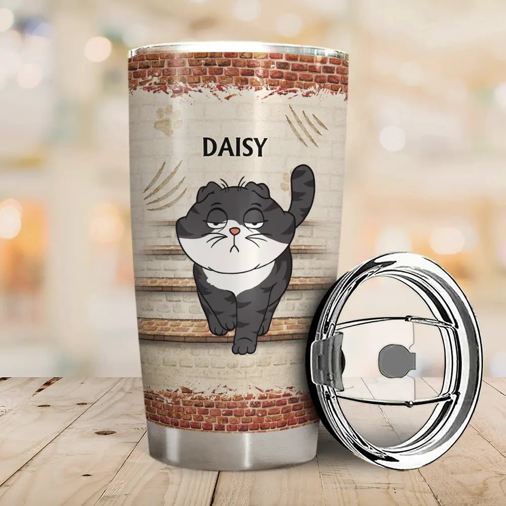 Cat Lovers,Cat Mom,Cat Dad - Forget Holiday We Meow You Everyday Your Tiny Furry Overlord Cat Mom Dad - Personalized Tumbler
