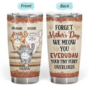 Cat Lovers,Cat Mom,Cat Dad - Forget Holiday We Meow You Everyday Your Tiny Furry Overlord Cat Mom Dad - Personalized Tumbler
