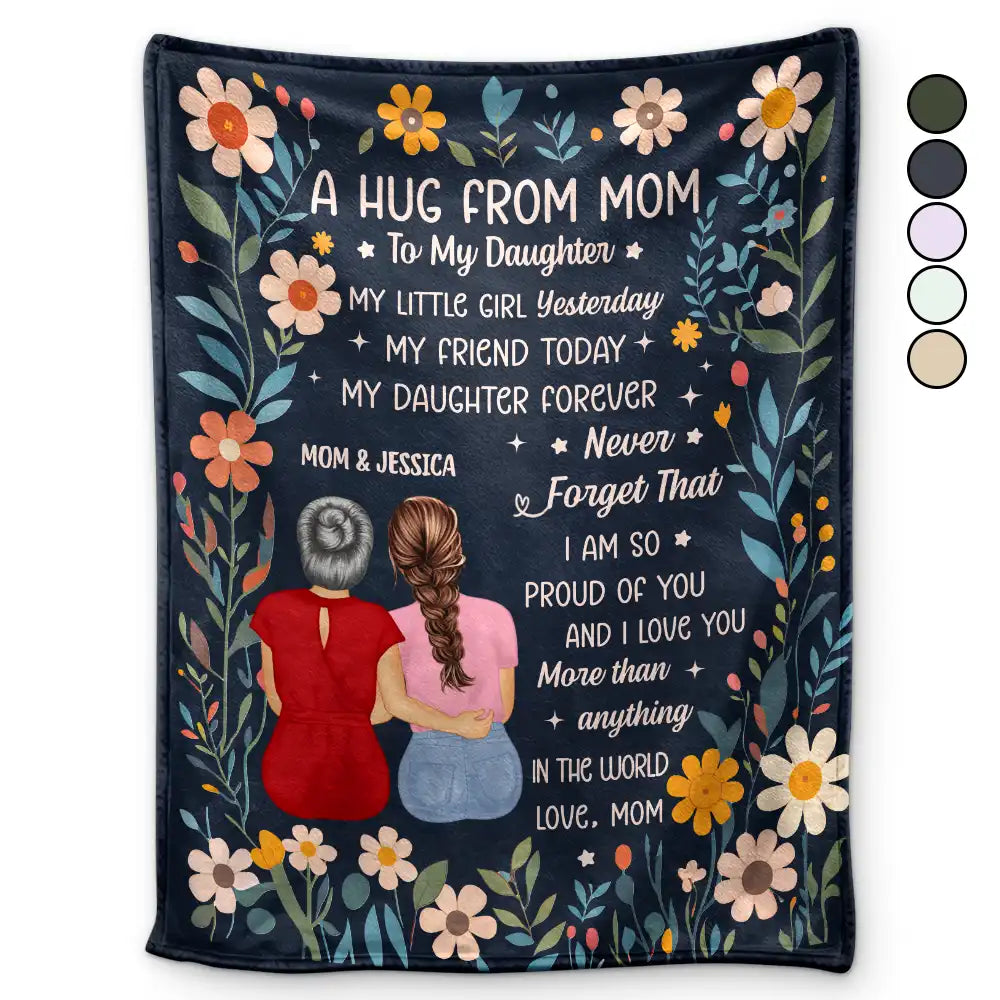 A Hug From Mom - Personalized Fleece Blanket, Sherpa Blanket