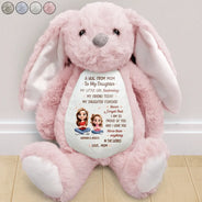 Gift For Mother, Gift For Daughter, Mom - Daughters (Adult), Happy - A Hug From Mom 3D Effect - Personalized Soft Toy Bunny