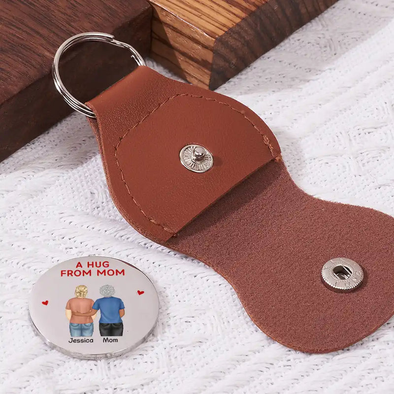 Gift For Daughter,Mom - Daughters (Adult),Mom - Daughters (Young),Gift For Son,Mom - Sons,Gift For Women,Gift For Men,Top Market - A Hug From Mom My Daughter Son Forever - Personalized Leather Pocket Hug