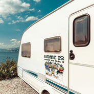 Home Is Where We Park It - Gift For Camping Lovers, Dog Lovers, Cat Lovers, Family - Personalized Camping Decal, Decor Decal