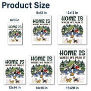 Home Is Where We Park It - Gift For Camping Lovers, Dog Lovers, Cat Lovers, Family - Personalized Camping Decal, Decor Decal