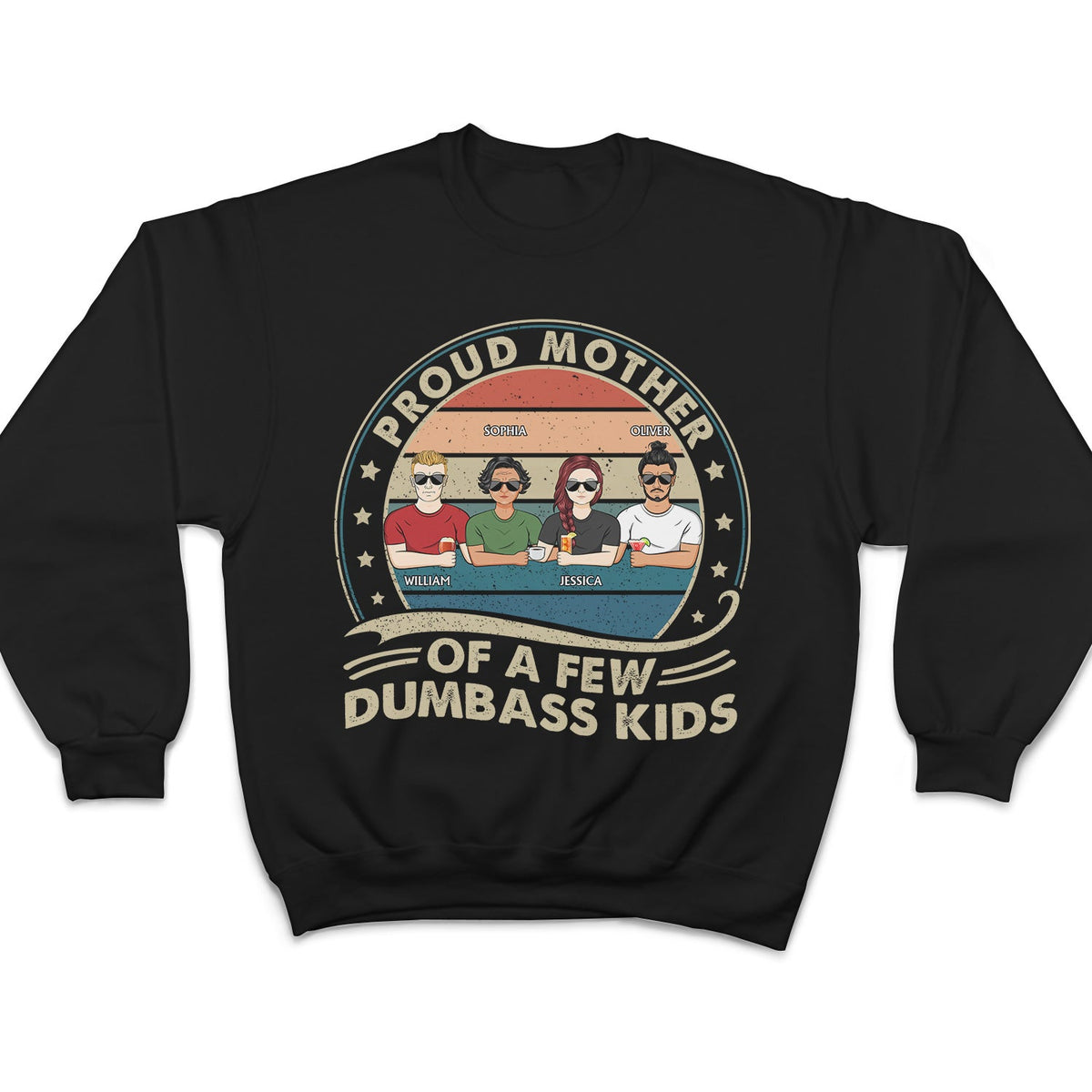 Proud Mother Of A Few Kids Retro - Funny Gift For Mom, Mother, Grandma - Personalized T Shirt