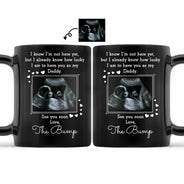 Custom Photo I Know I'm Not Here Yet - Gift For Dad, Father, New Parents - Personalized Black Mug