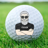 The Golf Father - Gift For Dad, Father, Grandpa, Golfer, Golf Lover - Personalized Golf Ball