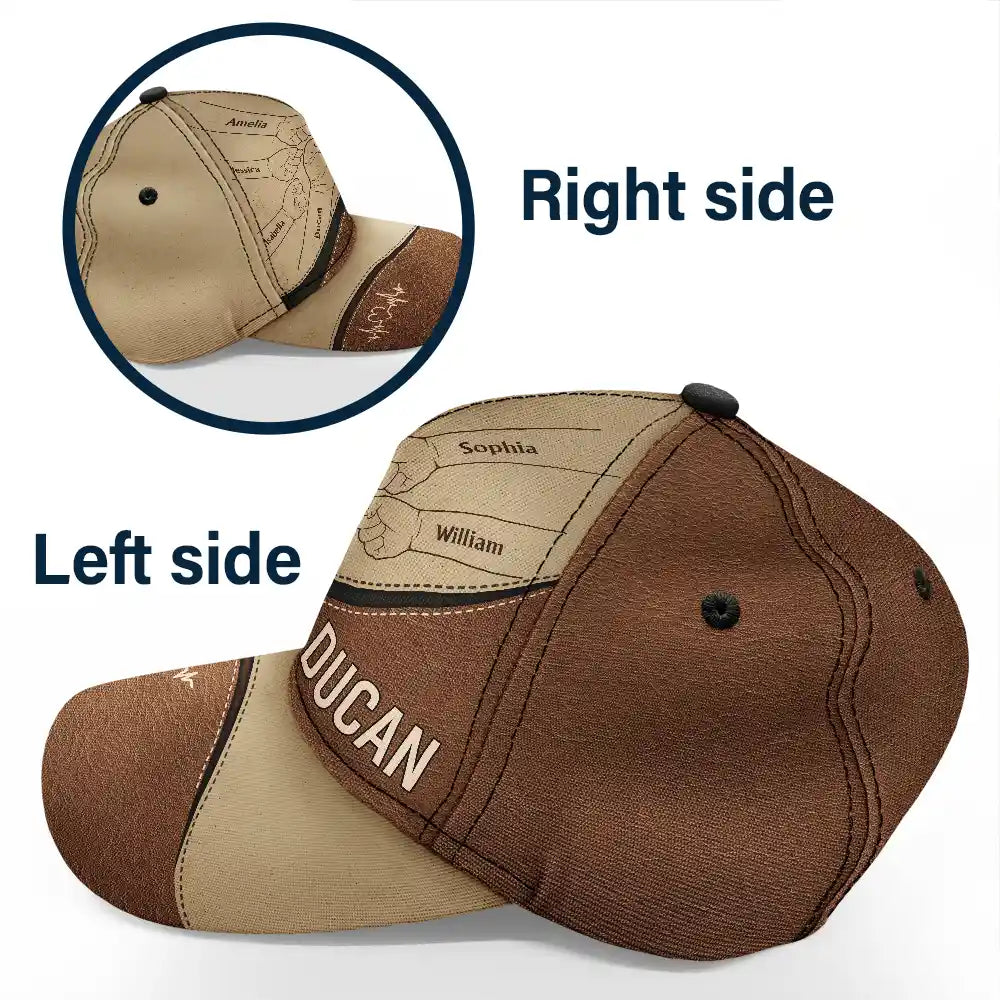 Gift For Father,Dad - Children,Gift For Grandpa,Grandpa - Grandkids,Happy - Fist Bump, Best Friends For Life - Personalised Classic Cap
