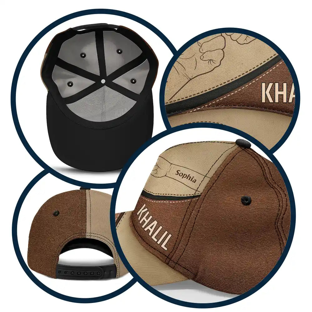 Gift For Father,Dad - Children,Gift For Grandpa,Grandpa - Grandkids,Happy - Fist Bump, Best Friends For Life - Personalised Classic Cap