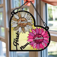 First Mom Now Grandma - Personalized Window Hanging Suncatcher Ornament