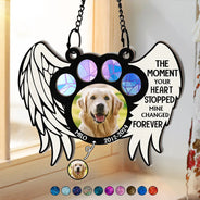 Custom Photo The Moment Your Heart Stopped Memorial - Personalized Window Hanging Suncatcher Ornament