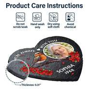 Custom Photo I'm Always With You Memorial Heart - Personalized Heart Memorial Garden Stone