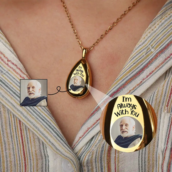 Custom Photo I'm Always With You Memorial - Personalized Keepsake Necklace
