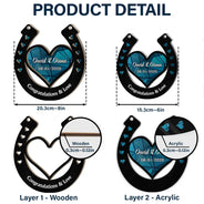 Good Luck Wedding Horseshoe - Personalized Window Hanging Suncatcher Ornament