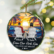 You And Me We Got This Christmas Couple - Personalized Circle Glass Ornament