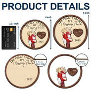 Gift For Couples - The Year I Found My Missing Piece Kissing Couples - Personalized 2-Layered Wooden Ornament