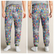 Family - Custom Photo Funny Kids Best Dad Grandpa Ever Christmas Light - Personalized Pajama Pants